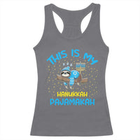 Funny This Is My Hanukkah Pajamakah Racerback Tank Top Cute Jewish Sloth Chanukkah
