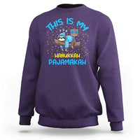 Funny This Is My Hanukkah Pajamakah Sweatshirt Cute Jewish Sloth Chanukkah - Wonder Print Shop