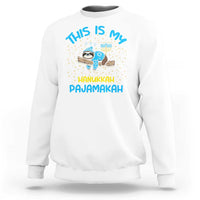Funny This Is My Hanukkah Pajamakah Sweatshirt Cute Jewish Sloth Chanukkah - Wonder Print Shop