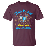 Funny This Is My Hanukkah Pajamakah T Shirt Cute Jewish Sloth Chanukkah - Wonder Print Shop