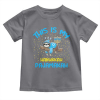 Funny This Is My Hanukkah Pajamakah Toddler T Shirt Cute Jewish Sloth Chanukkah