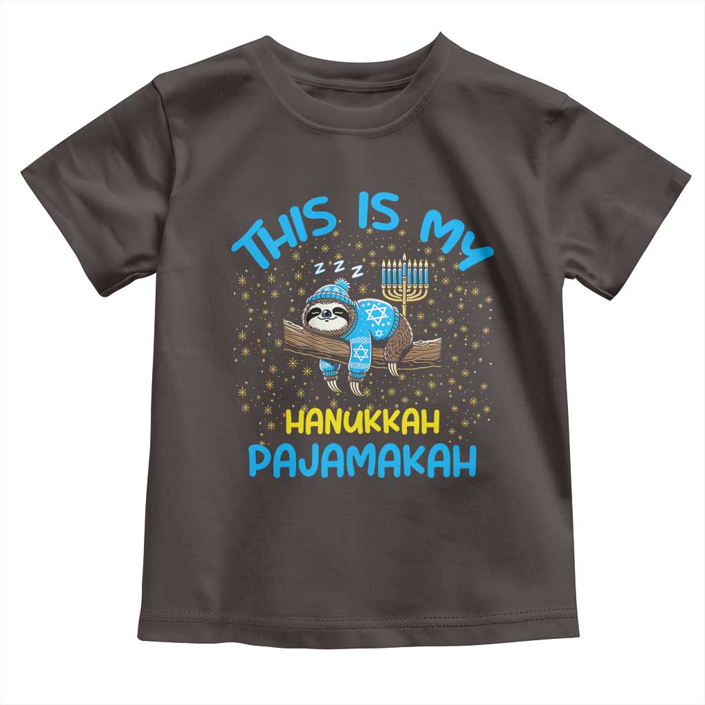 Funny This Is My Hanukkah Pajamakah Toddler T Shirt Cute Jewish Sloth Chanukkah