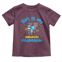 Funny This Is My Hanukkah Pajamakah Toddler T Shirt Cute Jewish Sloth Chanukkah