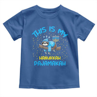 Funny This Is My Hanukkah Pajamakah Toddler T Shirt Cute Jewish Sloth Chanukkah