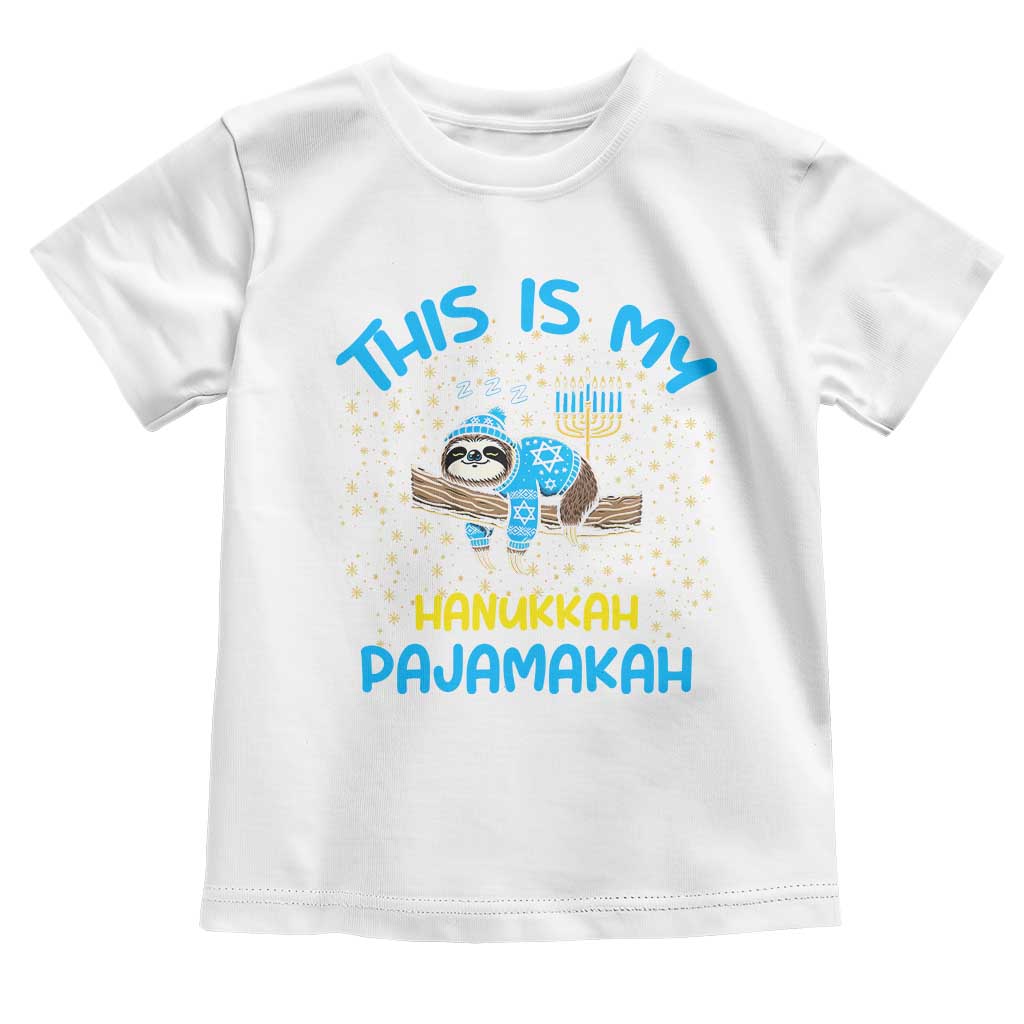 Funny This Is My Hanukkah Pajamakah Toddler T Shirt Cute Jewish Sloth Chanukkah