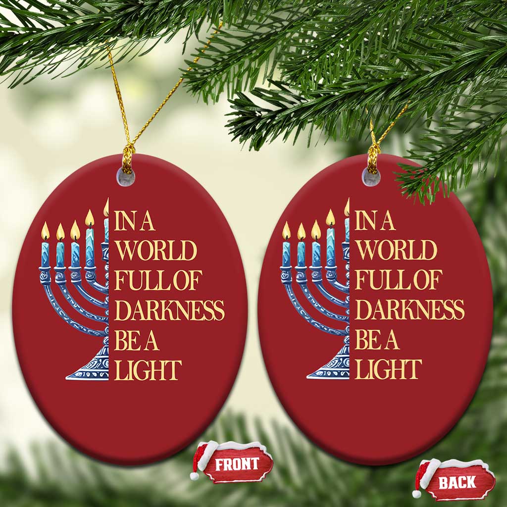 Be A Light Hanukkah Christmas Ornament - Wonder Print Shop