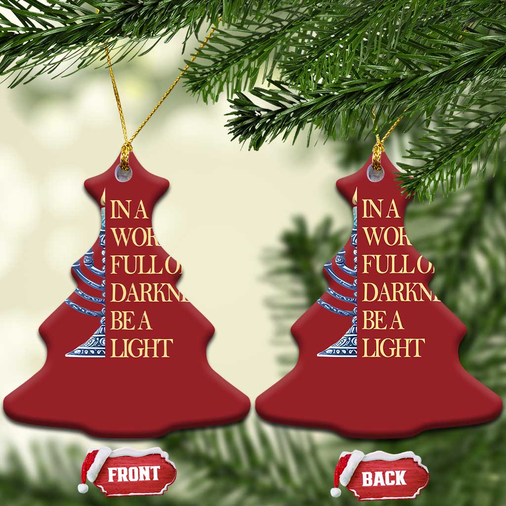 Be A Light Hanukkah Christmas Ornament - Wonder Print Shop