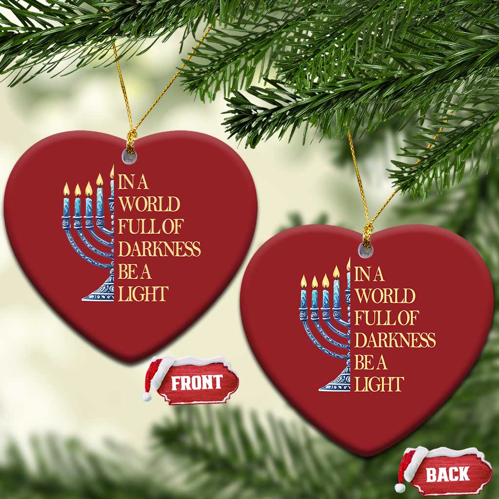 Be A Light Hanukkah Christmas Ornament - Wonder Print Shop