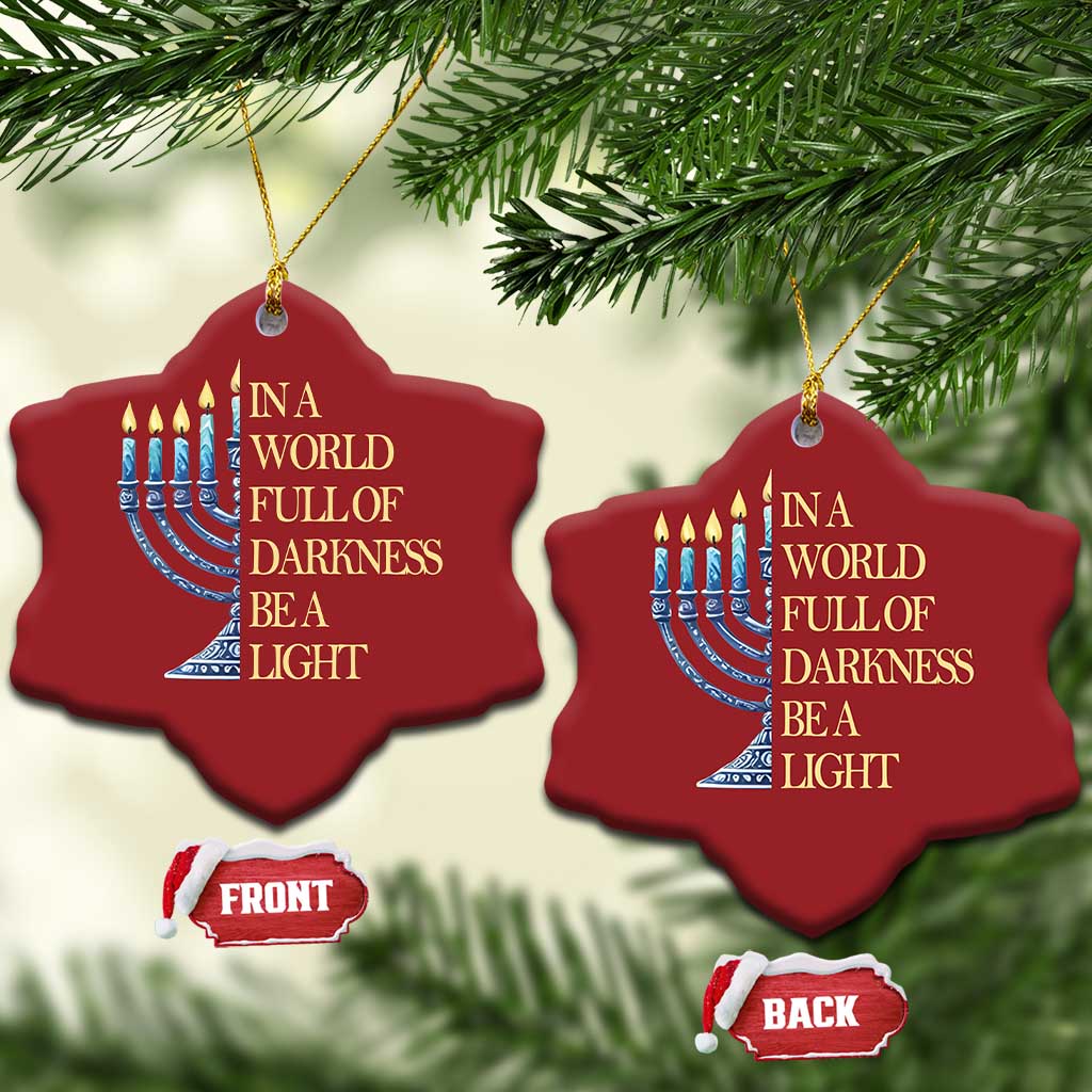 Be A Light Hanukkah Christmas Ornament - Wonder Print Shop