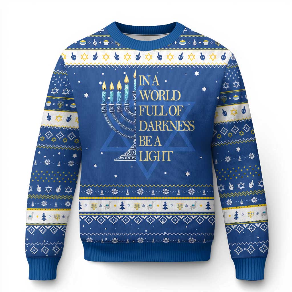 Be A Light Menorah Hanukkah Ugly Sweater - Wonder Print Shop
