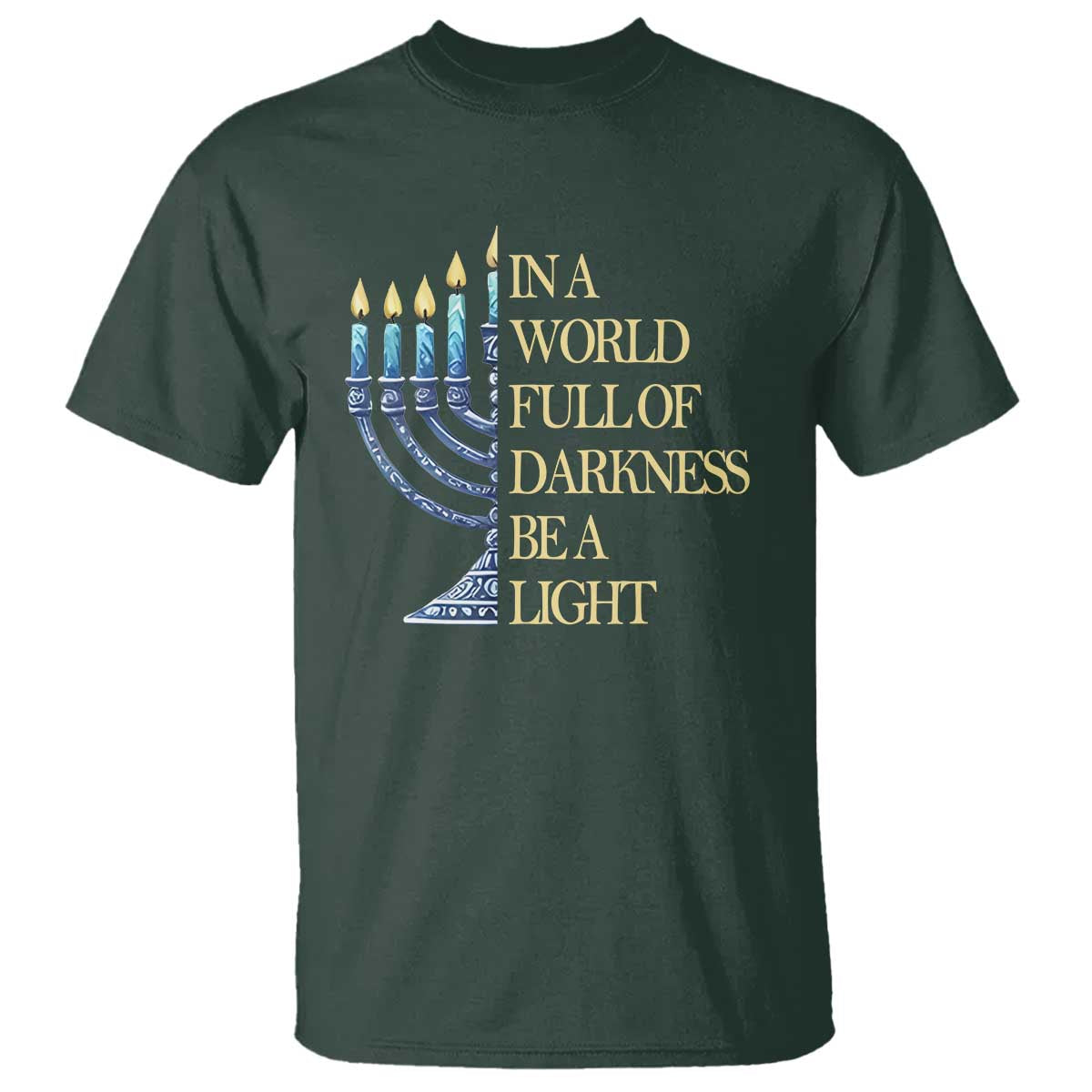 Be A Light Hanukkah T Shirt - Wonder Print Shop