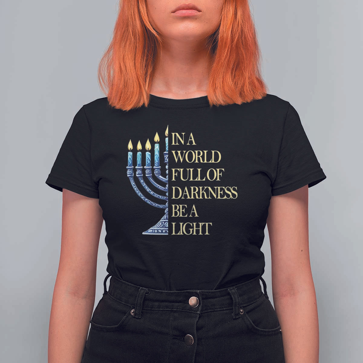 Be A Light Hanukkah T Shirt For Women - Wonder Print Shop