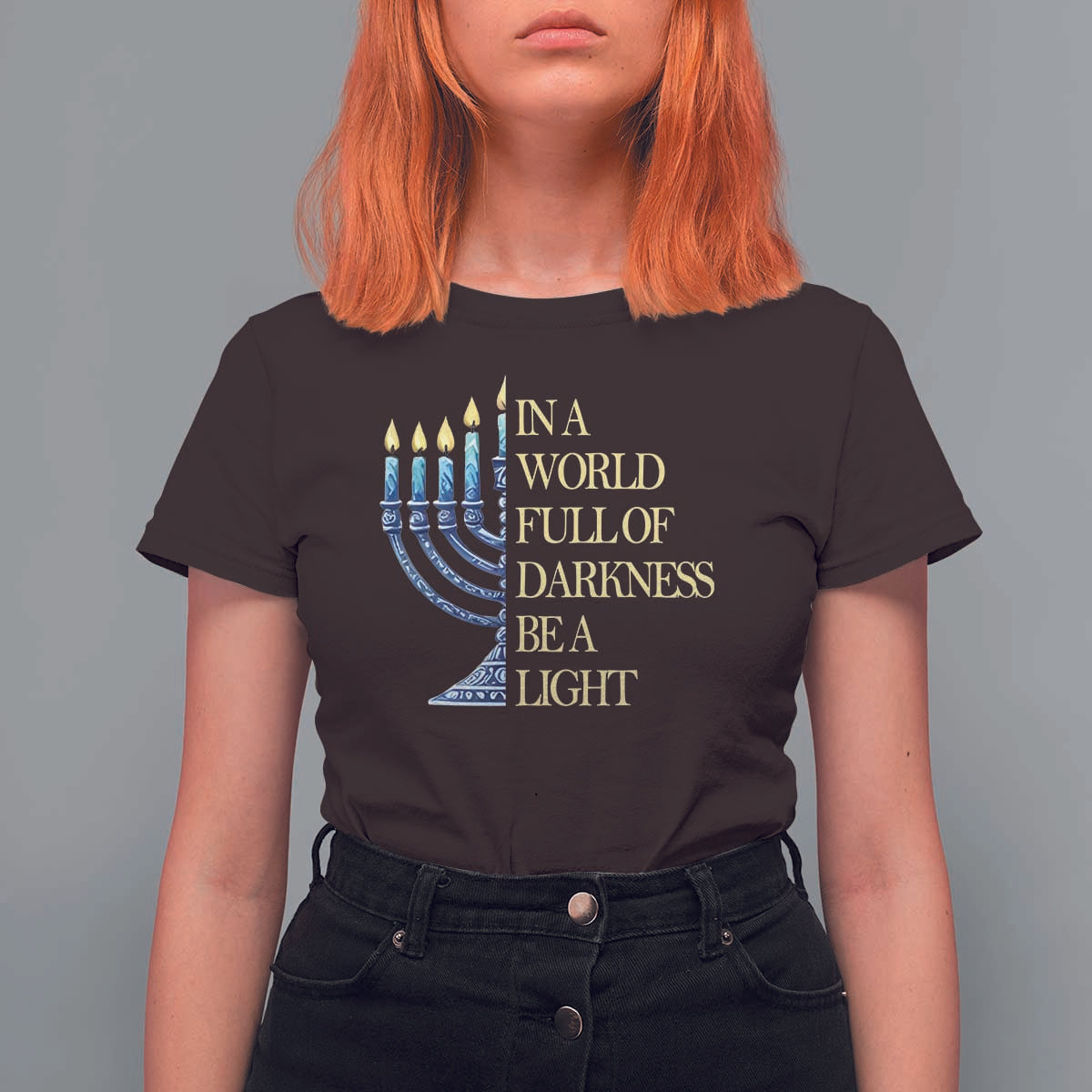 Be A Light Hanukkah T Shirt For Women - Wonder Print Shop
