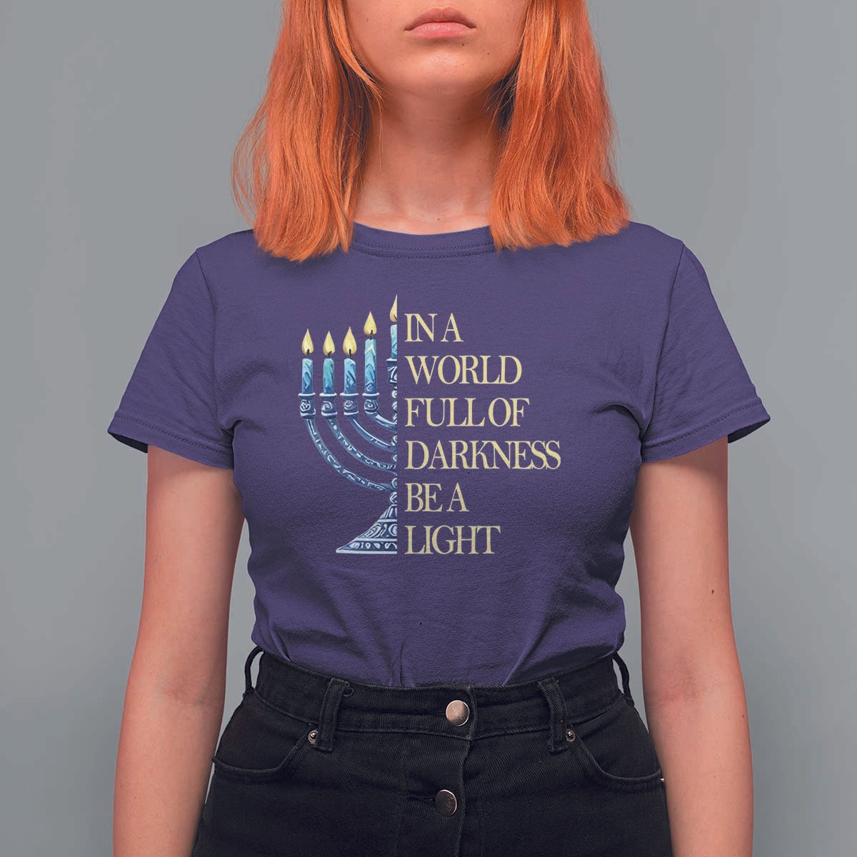 Be A Light Hanukkah T Shirt For Women - Wonder Print Shop