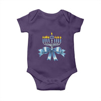 Hanukkah Menorah Jewish Coquette Bow Baby Onesie