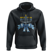 Hanukkah Menorah Jewish Coquette Bow Hoodie