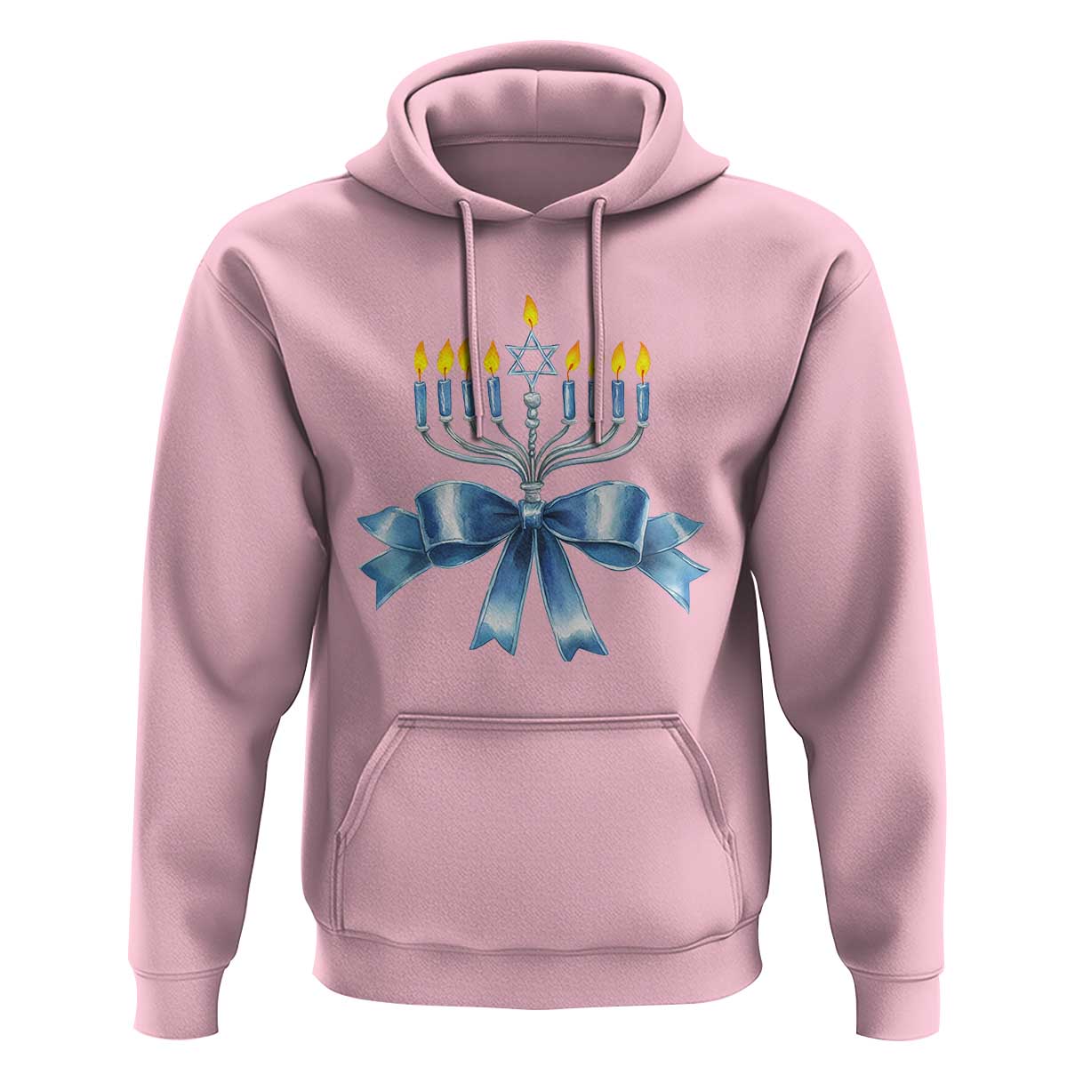 Hanukkah Menorah Jewish Coquette Bow Hoodie
