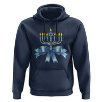 Hanukkah Menorah Jewish Coquette Bow Hoodie