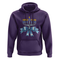 Hanukkah Menorah Jewish Coquette Bow Hoodie