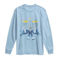 Hanukkah Menorah Jewish Coquette Bow Long Sleeve Shirt