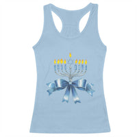 Hanukkah Menorah Jewish Coquette Bow Racerback Tank Top