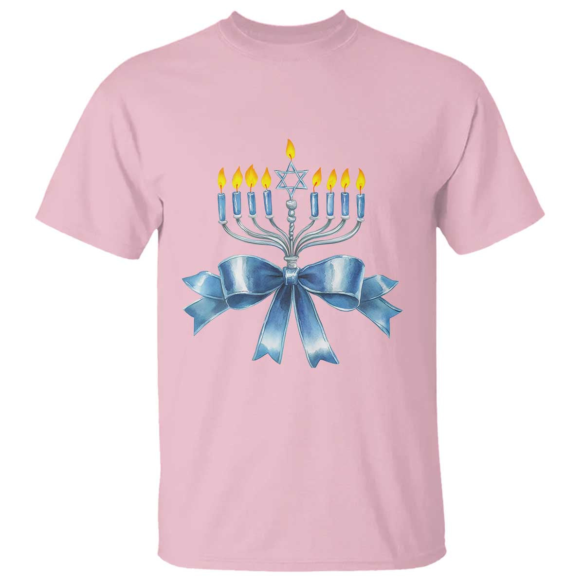 Hanukkah Menorah Jewish Coquette Bow T Shirt - Wonder Print Shop