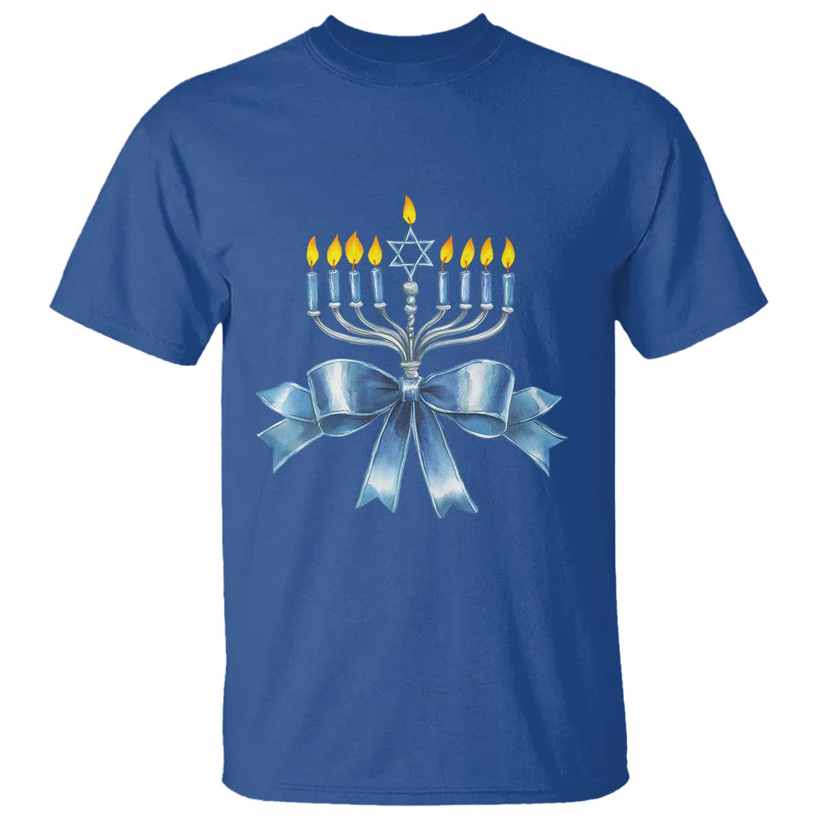 Hanukkah Menorah Jewish Coquette Bow T Shirt - Wonder Print Shop