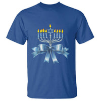 Hanukkah Menorah Jewish Coquette Bow T Shirt - Wonder Print Shop