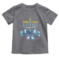 Hanukkah Menorah Jewish Coquette Bow Toddler T Shirt