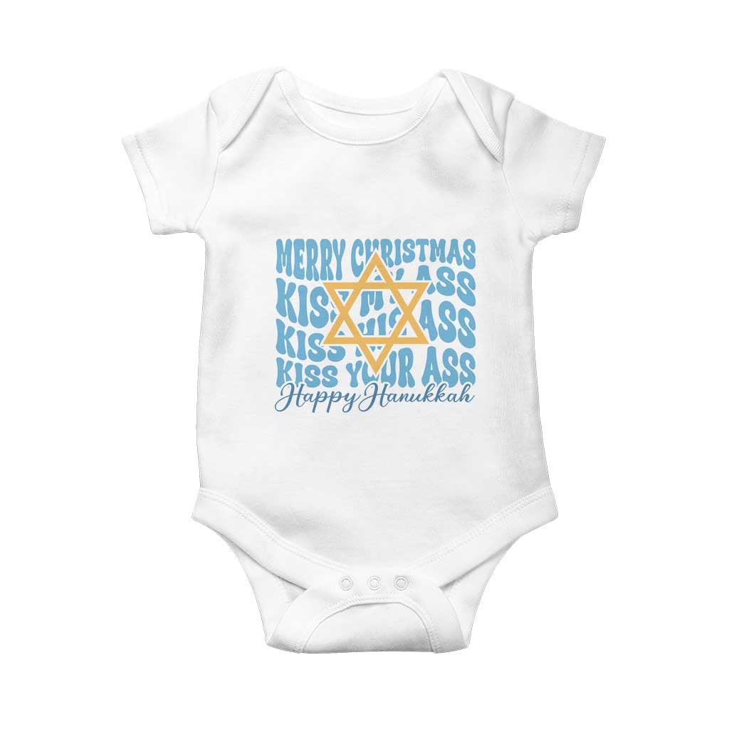 Funny Hanukkah Baby Onesie Kiss My Ass Kiss His Ass Kiss Your Ass