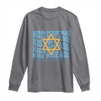 Funny Hanukkah Long Sleeve Shirt Kiss My Ass Kiss His Ass Kiss Your Ass