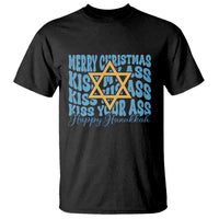 Funny Hanukkah T Shirt Kiss My Ass Kiss His Ass Kiss Your Ass - Wonder Print Shop