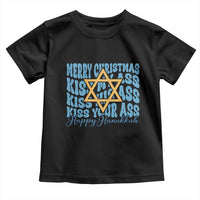 Funny Hanukkah Toddler T Shirt Kiss My Ass Kiss His Ass Kiss Your Ass