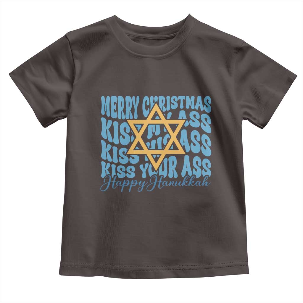 Funny Hanukkah Toddler T Shirt Kiss My Ass Kiss His Ass Kiss Your Ass