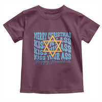 Funny Hanukkah Toddler T Shirt Kiss My Ass Kiss His Ass Kiss Your Ass