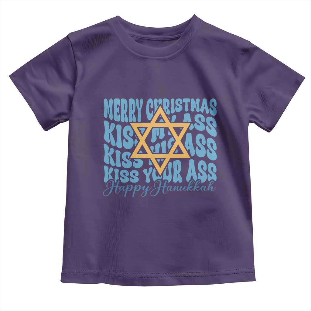 Funny Hanukkah Toddler T Shirt Kiss My Ass Kiss His Ass Kiss Your Ass
