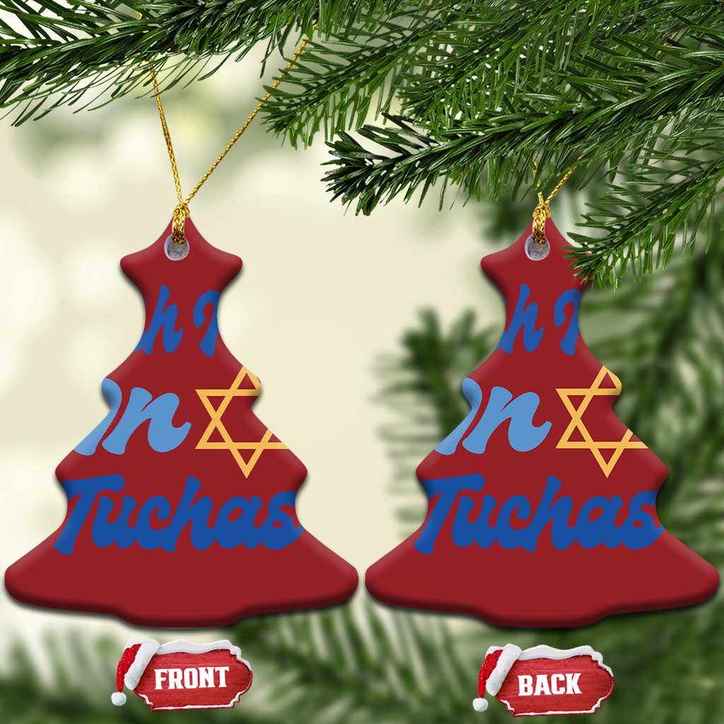 Funny Hanukkah Christmas Ornament Kish Mir In Tuchas Jewish Yiddish Ashkenazi - Wonder Print Shop
