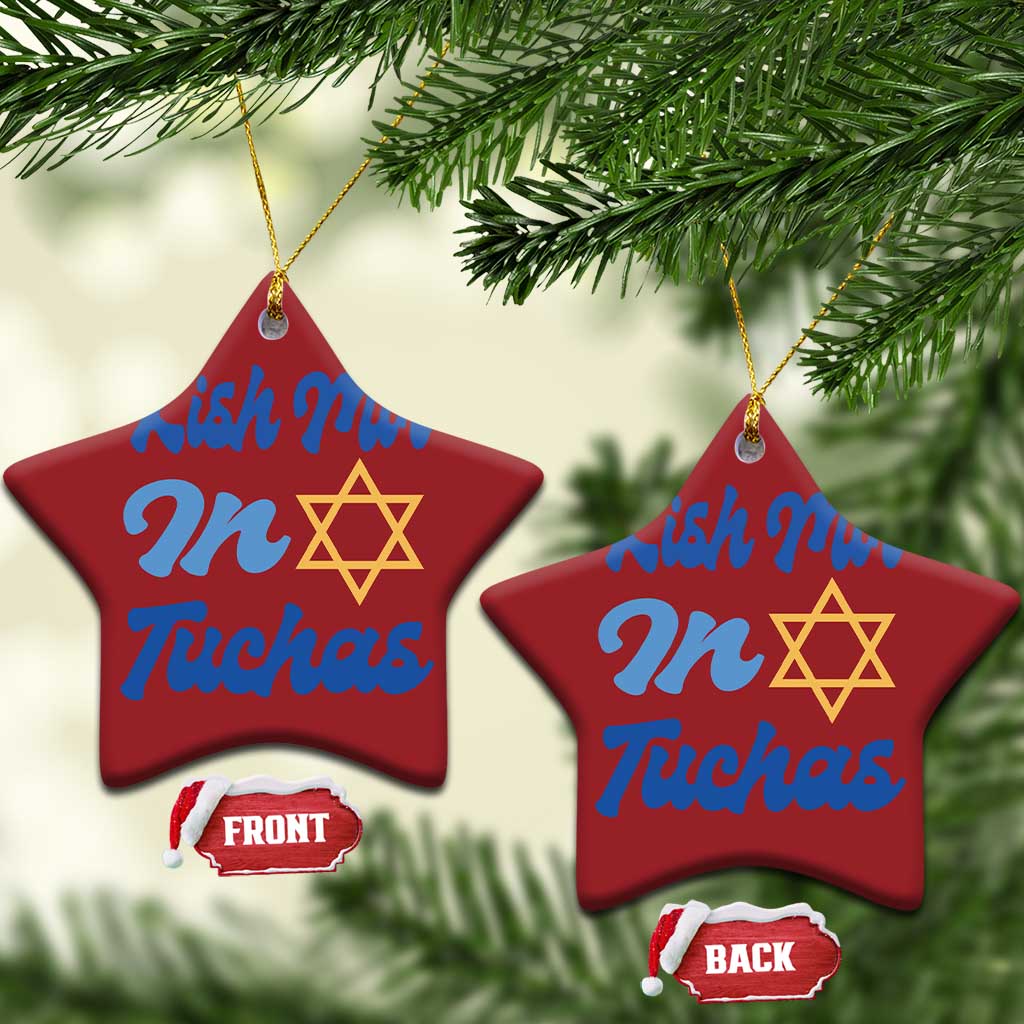 Funny Hanukkah Christmas Ornament Kish Mir In Tuchas Jewish Yiddish Ashkenazi - Wonder Print Shop