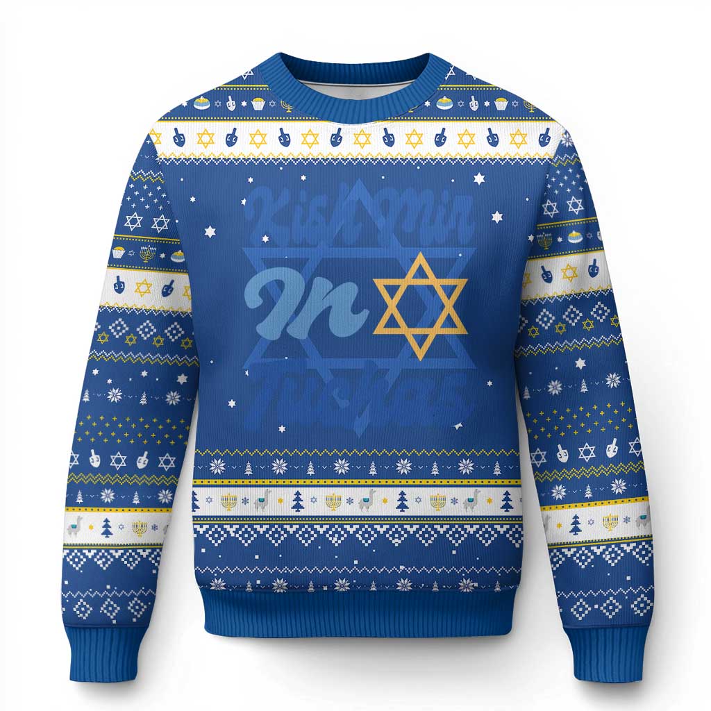 Funny Kish Mir In Tuchas Jewish Yiddish Ashkenazi Hanukkah Ugly Sweater - Wonder Print Shop