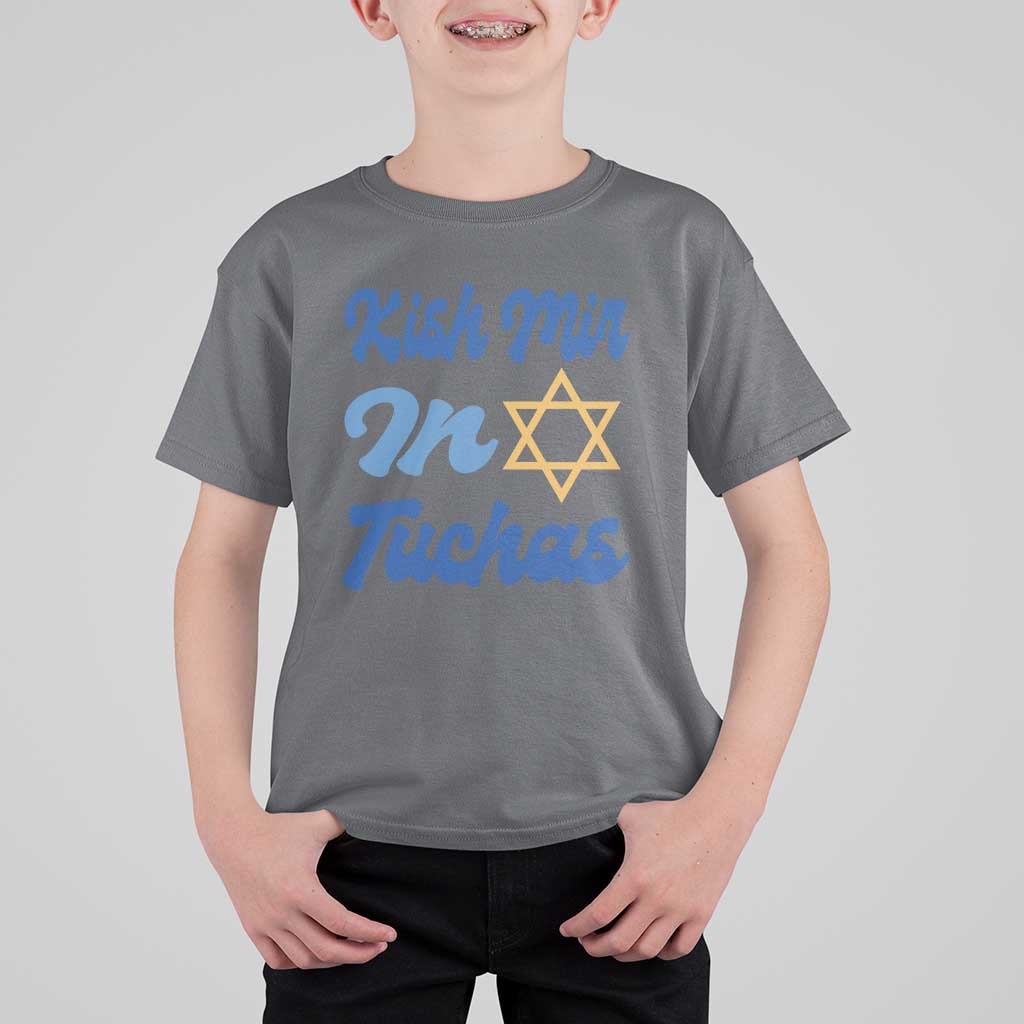 Funny Hanukkah T Shirt For Kid Kish Mir In Tuchas Jewish Yiddish Ashkenazi - Wonder Print Shop