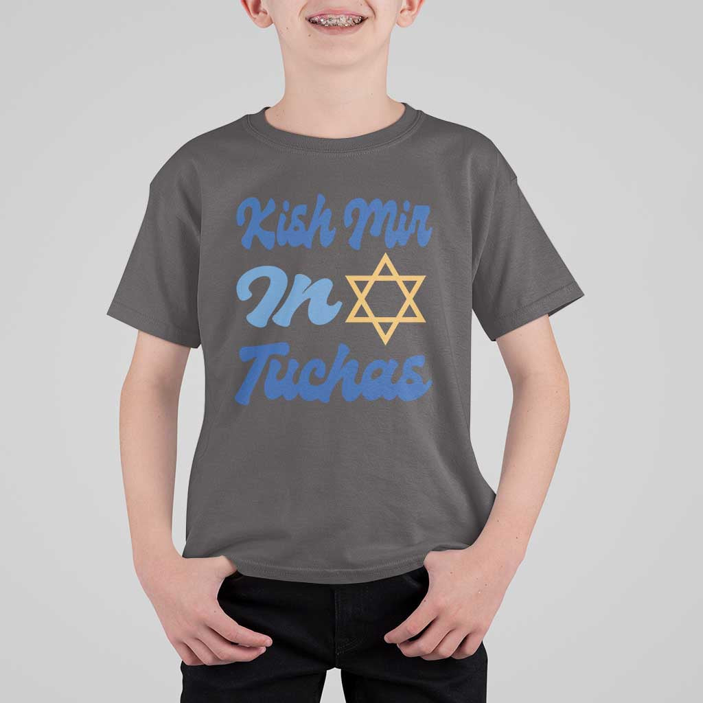 Funny Hanukkah T Shirt For Kid Kish Mir In Tuchas Jewish Yiddish Ashkenazi - Wonder Print Shop