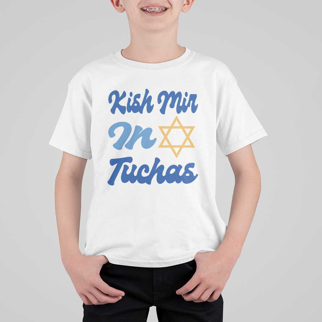 Funny Hanukkah T Shirt For Kid Kish Mir In Tuchas Jewish Yiddish Ashkenazi - Wonder Print Shop