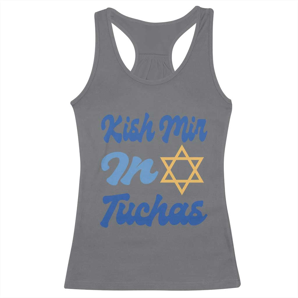 Funny Hanukkah Racerback Tank Top Kish Mir In Tuchas Jewish Yiddish Ashkenazi