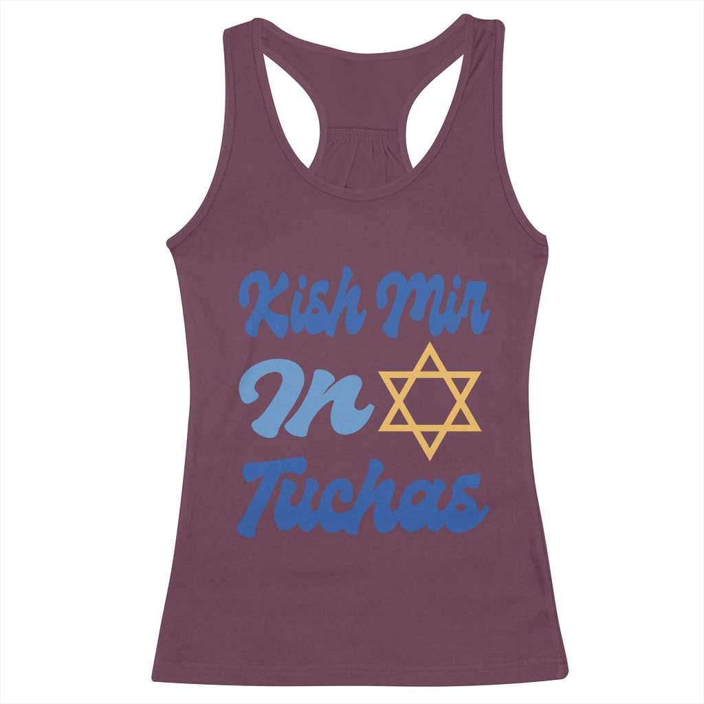 Funny Hanukkah Racerback Tank Top Kish Mir In Tuchas Jewish Yiddish Ashkenazi
