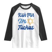 Funny Hanukkah Raglan Shirt Kish Mir In Tuchas Jewish Yiddish Ashkenazi