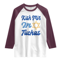 Funny Hanukkah Raglan Shirt Kish Mir In Tuchas Jewish Yiddish Ashkenazi