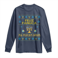Funny Hanukkah Long Sleeve Shirt Feliz Januca Ladino Jewish Sephardic