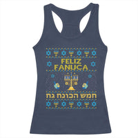 Funny Hanukkah Racerback Tank Top Feliz Januca Ladino Jewish Sephardic