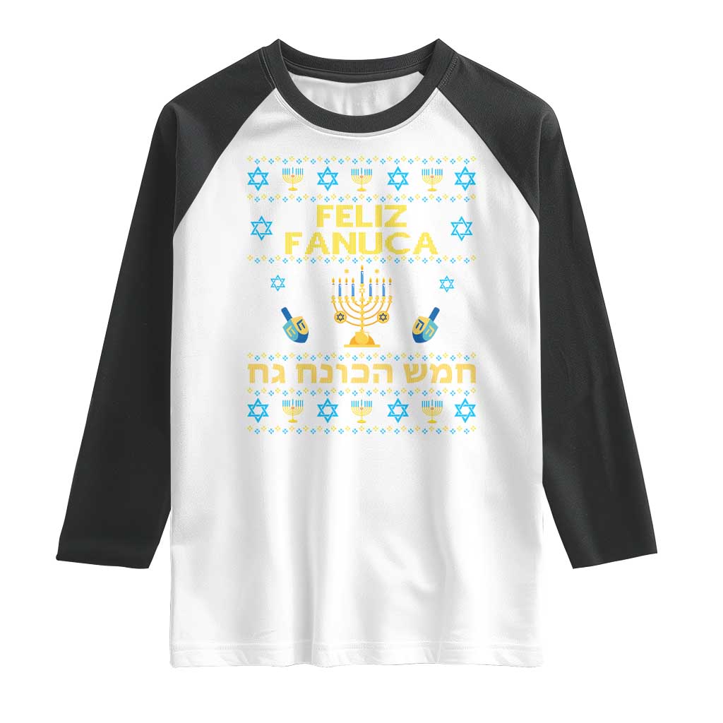 Funny Hanukkah Raglan Shirt Feliz Januca Ladino Jewish Sephardic