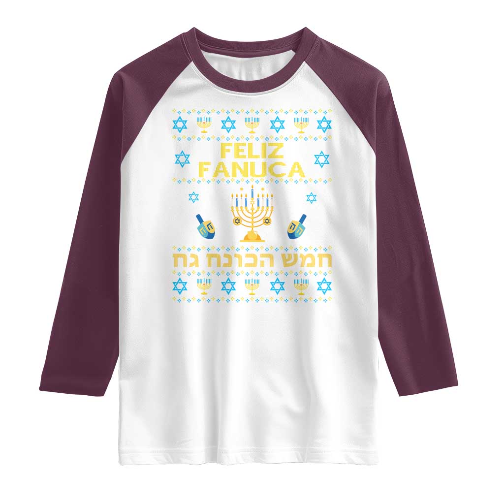 Funny Hanukkah Raglan Shirt Feliz Januca Ladino Jewish Sephardic